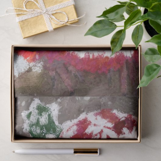 Kardinaal Vogelsjaal Pet Sneeuw Kerstdecoupage Tissuepapier (Geschenk)