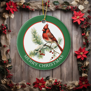Kardinaal Vogelvreugde aan de Wereld Keramisch Ornament