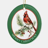  Kardinaal Vogelvreugde aan de Wereld Keramisch Ornament (Links)