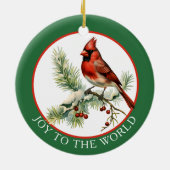  Kardinaal Vogelvreugde aan de Wereld Keramisch Ornament (Achterkant)