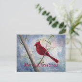 kardinaal, vrolijk kerstfeest Briefkaart (Staand voorkant)