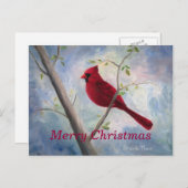 kardinaal, vrolijk kerstfeest Briefkaart (Voorkant / Achterkant)