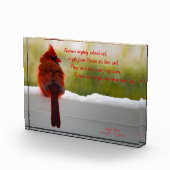 Kardinaal w/Bezoeker uit hemelgedicht (aanpasbaar) Fotoblokken (Rechts)