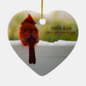 Kardinaal w/bezoeker van het hemelgedicht () keramisch ornament (Achterkant)