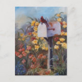 Kardinaal wachten op de post briefkaart (Voorkant)