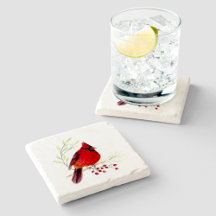 Kardinaal Waterverf Kunststeen Onderzetter