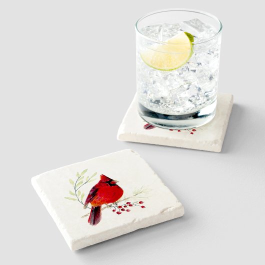 Kardinaal Waterverf Kunststeen Onderzetter