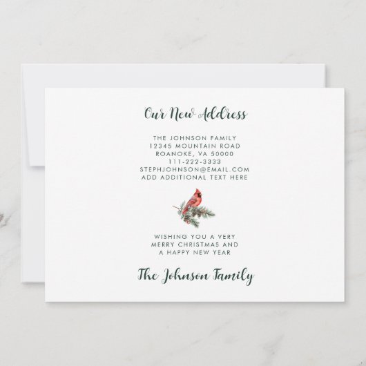 Kardinaal wenst prettige feestdagen vanuit nieuwe  aankondiging (Achterkant)