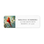 Kardinaal White Blossom Bloemen Fine Art Etiket (Voorkant)