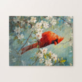 Kardinaal White Blossoming Flowers Art Legpuzzel (Horizontaal)