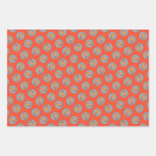 Kardinaal Winter Branch Schilderen Originele Vogel Inpakpapier Vel (Voorkant 2)