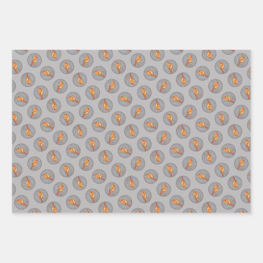 Kardinaal Winter Branch Schilderen Originele Vogel Inpakpapier Vel (Voorkant)