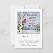 Kardinaal Winter Sneeuwsympathie begrafenis Bedankkaart (Voorkant)