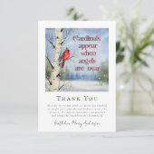 Kardinaal Winter Sneeuwsympathie begrafenis Bedankkaart (Staand voorkant)