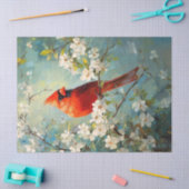 Kardinaal Witte Bloeiende Bloemen Art Decoupage Tissuepapier (Craft)