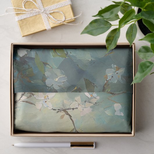 Kardinaal Witte Bloeiende Bloemen Art Decoupage Tissuepapier (Geschenk)