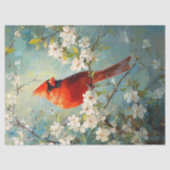 Kardinaal Witte Bloeiende Bloemen Art Decoupage Tissuepapier (Voorkant)