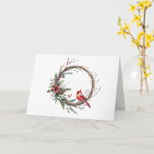 Kardinaal Wreate kerstKaart Kaart (Gele Bloem)