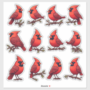 Kardinaal & Zangvogel Set voor Kinderen Decoratie Sticker