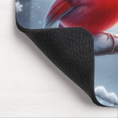 Kardinaal zingen met muzieknoten muismat (Hoek)