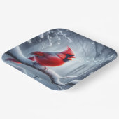 Kardinaal zingen met muzieknoten papieren bordje (Gebogen)