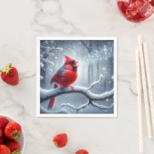 Kardinaal zingen met muzieknoten servet (Insitu)