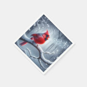 Kardinaal zingen met muzieknoten servet (Hoek)