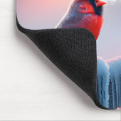 Kardinaal zingend op een winterhek muismat (Hoek)