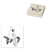 Kardinaal zit op een pijnlijk hoest rubberstempel (Gestempeld)