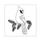 Kardinaal zit op een pijnlijk hoest rubberstempel (Afrduk)