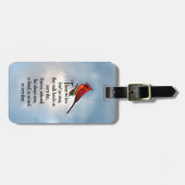 Kardinaal "Zo geliefd" gedicht Bagagelabel (Voorkant horizontaal)