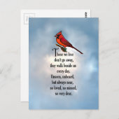 Kardinaal "zo geliefd" gedicht briefkaart (Voorkant / Achterkant)