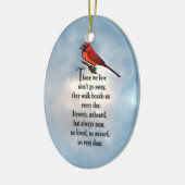 Kardinaal "Zo geliefd" gedicht Keramisch Ornament (Links)