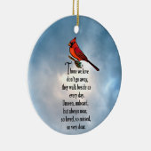 Kardinaal "Zo geliefd" gedicht Keramisch Ornament (Rechts)