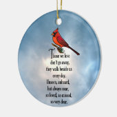 Kardinaal "Zo geliefd" gedicht Keramisch Ornament (Links)