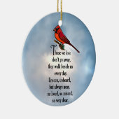 Kardinaal "Zo geliefd" gedicht Keramisch Ornament (Rechts)