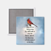 Kardinaal "zo geliefd" gedicht magneet (Voorkant / Achterkant)