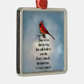 Kardinaal "Zo geliefd" gedicht Metalen Ornament (Rechts)