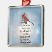 Kardinaal "Zo geliefd" gedicht Metalen Ornament (Links)