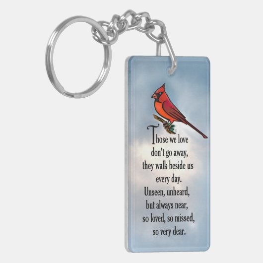 Kardinaal "Zo geliefd" gedicht Sleutelhanger (Voorkant Links)