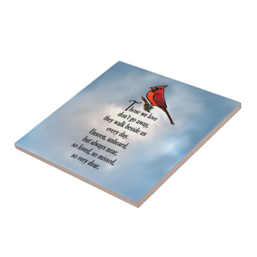 Kardinaal "Zo geliefd" gedicht Tegeltje (Zijkant)