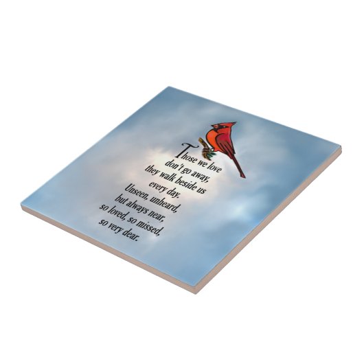 Kardinaal "Zo geliefd" gedicht Tegeltje (Zijkant)