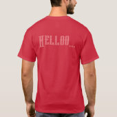 Kardinaalkleurige T-Shirt met Aangepaste Tekst voo (Achterkant)