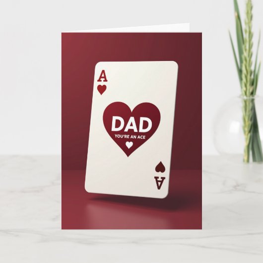 Kardinaalrode Aas Papa Vaderdag kaart (Voorkant)