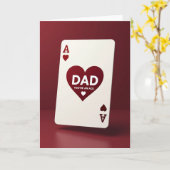 Kardinaalrode Aas Papa Vaderdag kaart (Gele Bloem)