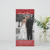 Kardinaalrode Bedank Foto Kaart (4x8) (Staand voorkant)