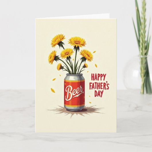 Kardinaalrode Bloemen Vaderdag Kaart (Voorkant)