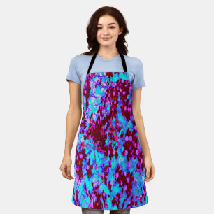 Kardinaalrode en Roze Wilde Bloemen op Blauw Schort