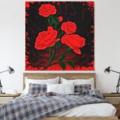 Kardinaalrode Fluwelen Dromen Canvas Afdruk (Insitu (Slaapkamer))