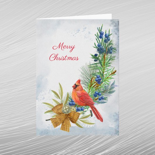 Kardinaalrode jeneverbessen Kerstmis Feestdagen Kaart
